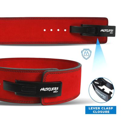 10mm Suede Leather Lever Belt – Red